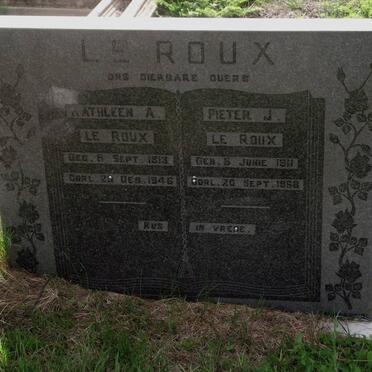 ROUX Pieter J., le 1911-1968 &amp; Kathleen A. 1913-1946