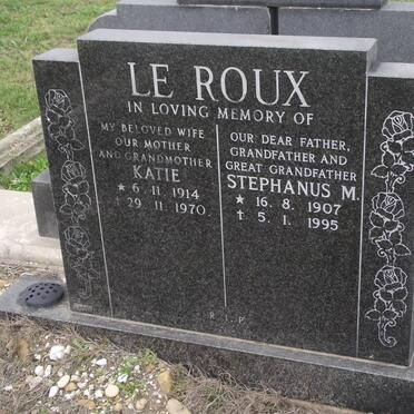 ROUX Stephanus M., le 1907-1995 &amp; Katie 1914-1970