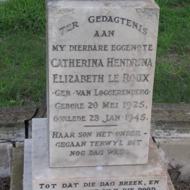 ROUX Catherina Hendrina Elizabeth, le nee VAN LOGGERENBERG 1925-1945