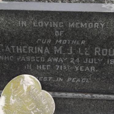 ROUX Catherina M.L., le -1932