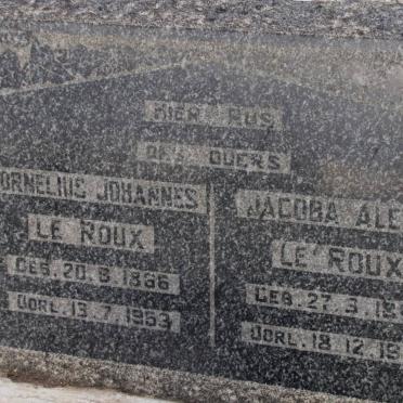 ROUX Cornelius Johannes, le 1866-1953 &amp; Jacoba Aletta 1853-1945