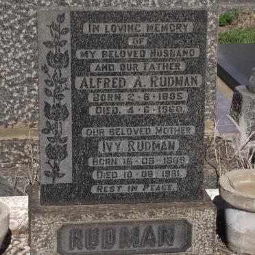 RUDMAN Alfred A. 1885-1960 &amp; Ivy 1889-1981