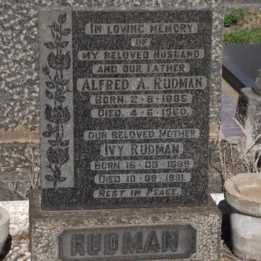 RUDMAN Alfred A. 1885-1960 &amp; Ivy 1889-1981