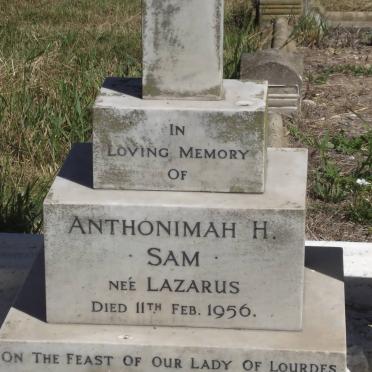 SAM Anthonimah H. nee LAZARUS -1956