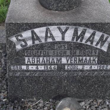 SAAYMAN Abraham Vermaak 1944-1962