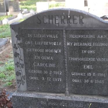 SCHERRER Caroline 1912-1971 &amp; Emil 1914-1965