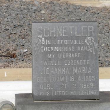 SCHNETLER Johanna Maria nee LOUW 1905-1969