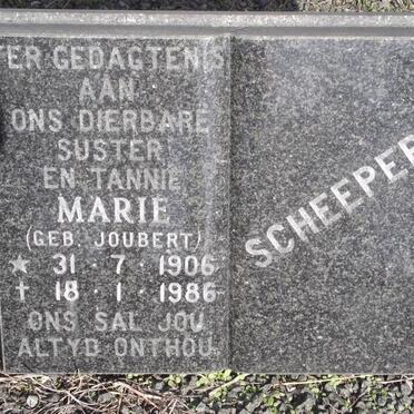 SCHEEPERS Marie nee JOUBERT 1906-1986
