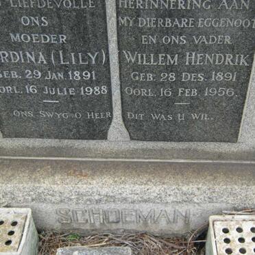 SCHOEMAN Willem Hendrik 1891-1956 &amp; Gerdina 1891-1988