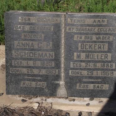 SCHOEMAN Anna C.P. 1898-1963 :: MULLER Ockert M. 1888-1959