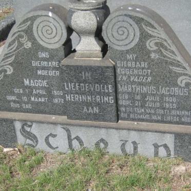 SCHEUN Marthinus Jacobus 1906-1959 &amp; Maggie 1900-1972