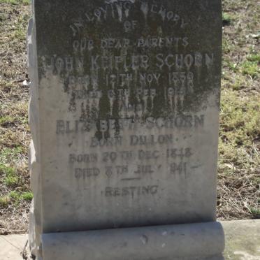 SCHORN John Keifler 1850-1915 &amp; Elizabeth DILLON 1848-1941