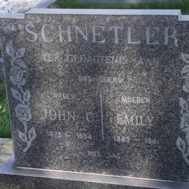 SCHNETLER John C. 1875-1954 &amp; Emily 1889-1981
