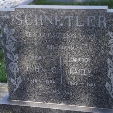 SCHNETLER John C. 1875-1954 &amp; Emily 1889-1981