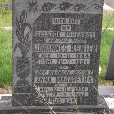 SENEKAL Johannes Renier 1884-1961 &amp; Anna Magaretha 1894-1963