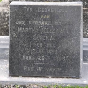 SENEKAL Martha Elizabeth nee NEL -1966