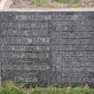 SEALE Thomas 1907-1977 &amp; Christina 1912-1968