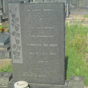 SIN HIDGE Winnifred -1964