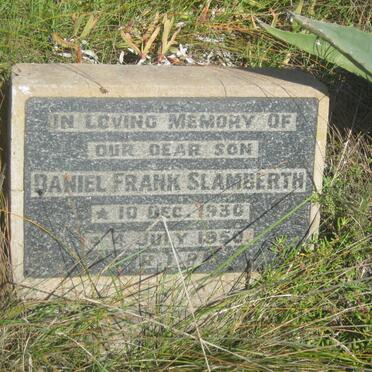 SLAMBERTH Daniel Frank 1930-1950