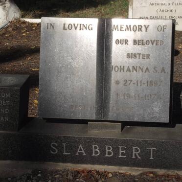SLABBERT Johanna S.A. 1897-1974