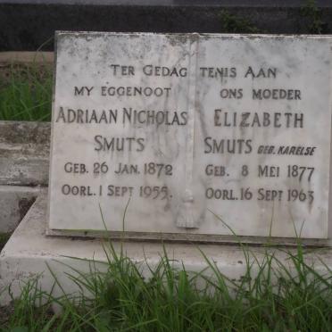 SMUTS Adriaan Nicholas 1872-1955 &amp; Elizabeth KARELSE 1877-1963