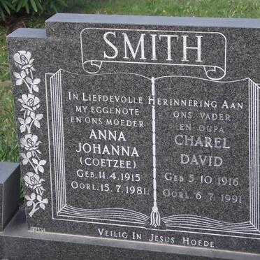 SMITH Anna Johanna COETZEE 1915-1981 &amp; Charel David 1916-1991