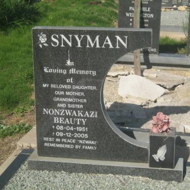 SNYMAN Nonzwakazi Beauty 1951-2005