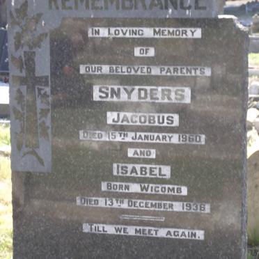 SNYDERS Jacobus -1960 &amp; Isabel WICOMBE -1936
