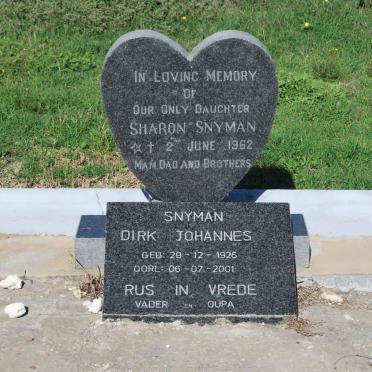 SNYMAN Sharon 1962-1962 :: SNYMAN Dirk Johannes 1926-2001