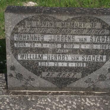 STADEN Johannes Jurgens, van 1905-1963 :: STADEN William Hendry, van -1939