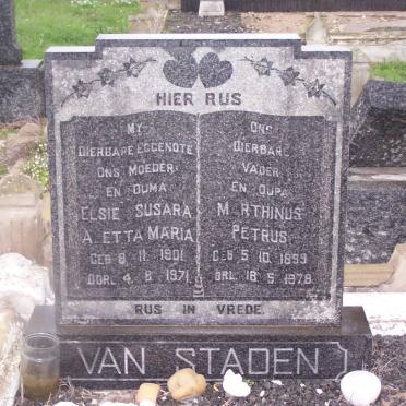 STADEN Marthinus Petrus, van 1899-1978 &amp; Elsie Susara Aletta Maria 1901-1971