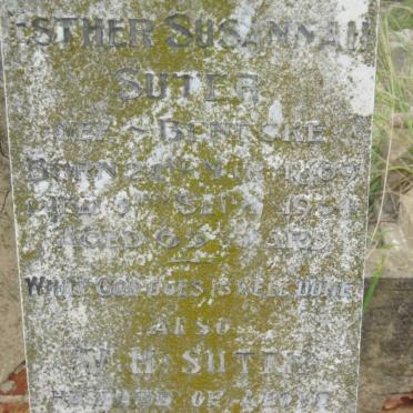 SUTER W.H. 1867-1945 &amp; Esther Susanna nee BENECKE 1869-1934