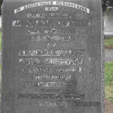 SWART Andries Matthys 1869-1947 &amp; Herculina Johanna Petronella VAN JAARSVELD 1875-1948