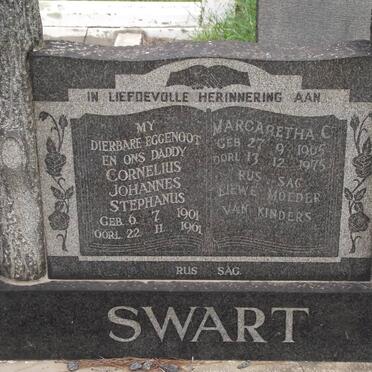 SWART Cornelius Johannes Stephanus 1901-1961 &amp; Margaretha C. 1905-1975