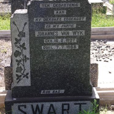 SWART Johannes Van Wyk 1927-1958