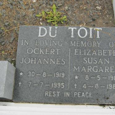 TOIT Johannes Ockert, du 1919-1995 &amp; Elizabeth Susan Margaret 1919-1989