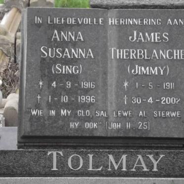 TOLMAY James Terblanche 1911-2002 &amp; Anna Susanna 1916-1996
