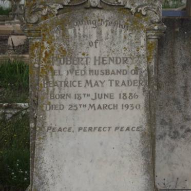 TRADER Robert Hendry 1886-1930