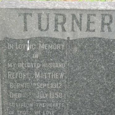 TURNER Reford Matthew 1912-1958