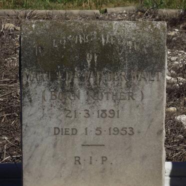 WALT Marie Eda, van der nee ROTHER 1891-1953