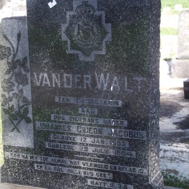 WALT Johannes Gideon Jacobus, van der 1903-1954