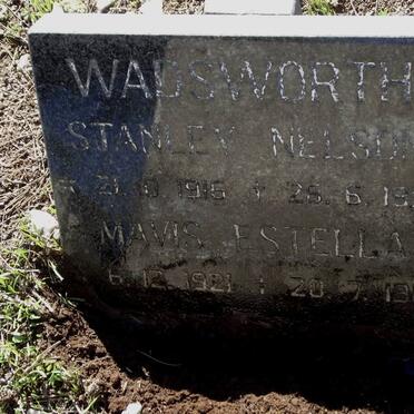 WADSWORTH Stanley Nelson 1916-1993 &amp; Mavis Estella 1921-1983