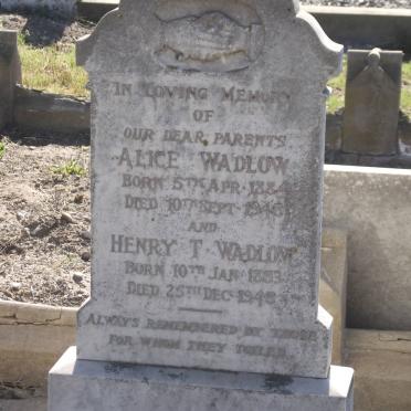 WADLOW Henry T. 1883-1948 &amp; Alice 1884-1948