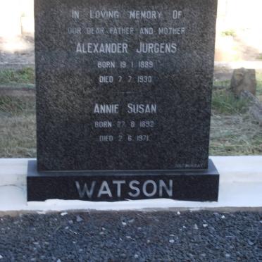WATSON Alexander Jurgens 1889-1930 &amp; Annie Susan 1892-1971