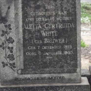 WHITE Aletta Gertruida nee BRUWER 1878-1963