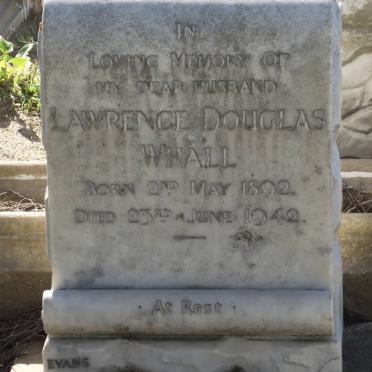 WHALL Lawrence Douglas 1892-1942