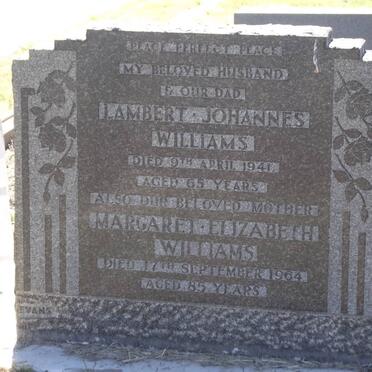 WILLIAMS Lambert Johannes -1941 &amp; Margaret Elizabeth -1964
