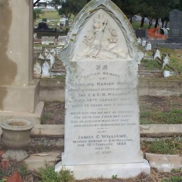 WILLIAMS Emmeline Marian M. -1894 :: WILLIAMS James C. -1903