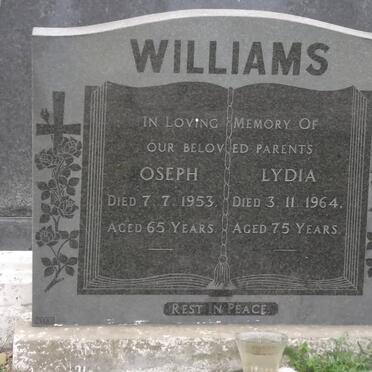 WILLIAMS Joseph -1953 &amp; Lydia -1964