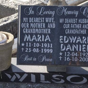 WILSON Edward Daniel 1924-2004 &amp; Maria 1931-1999